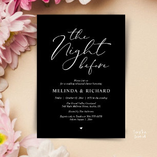 Romantic Wedding Rehearsal Dinner The Night Before Invitation