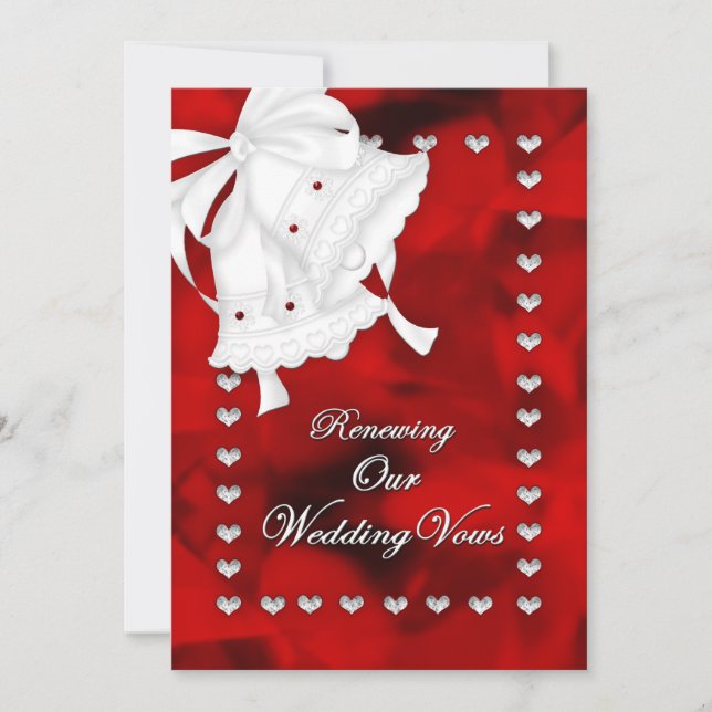 ROMANTIC WEDDING RENEWING VOWS INVITATION - HEARTS (Front)