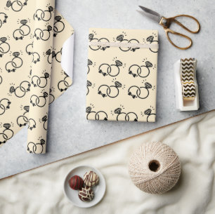 Romantic Wedding Rings for Bridal Shower Gifts Wrapping Paper