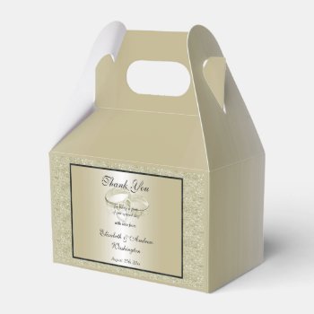 Romantic Wedding Rings  Gold Glitter  Favor Boxes by shm_graphics at Zazzle