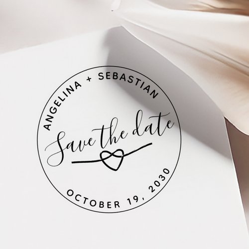 Romantic Wedding Save The Date Rubber Stamp