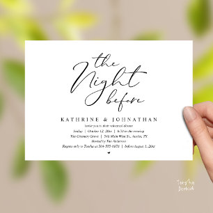 Romantic Wedding The Night Before Rehearsal Dinner Invitation