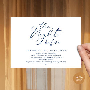 Romantic Wedding The Night Before Rehearsal Dinner Invitation