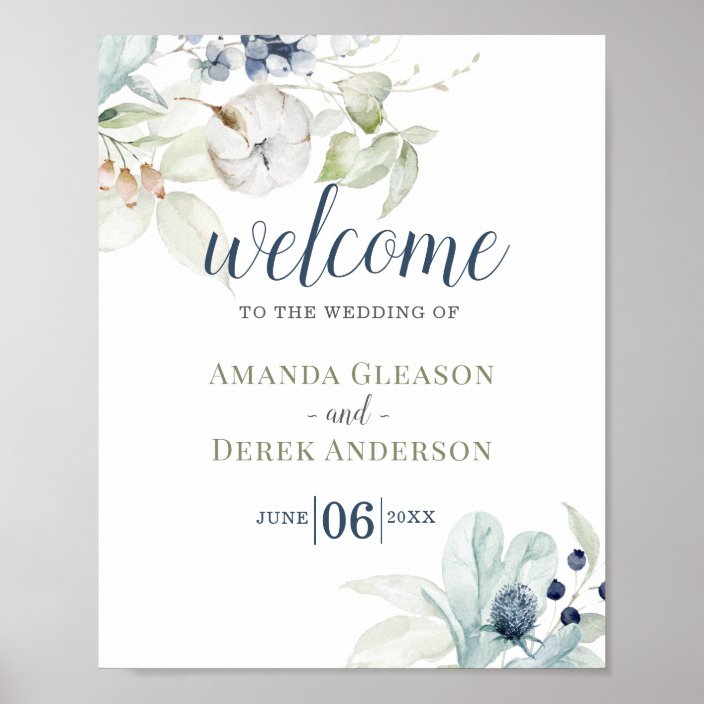 Romantic Wedding Theme Welcome Sign | Zazzle.com