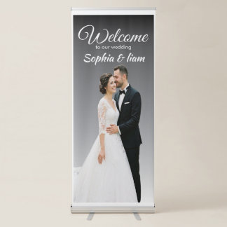 Romantic welcome photo Vertical Retractable Banner