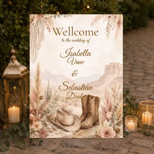 Romantic Western Desert Wedding Foam Board