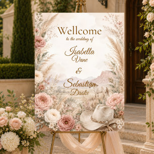 Romantic Western Floral Wedding Foam Board