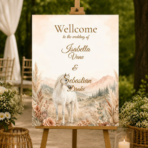 Romantic Western Horse Wedding Foam Board
