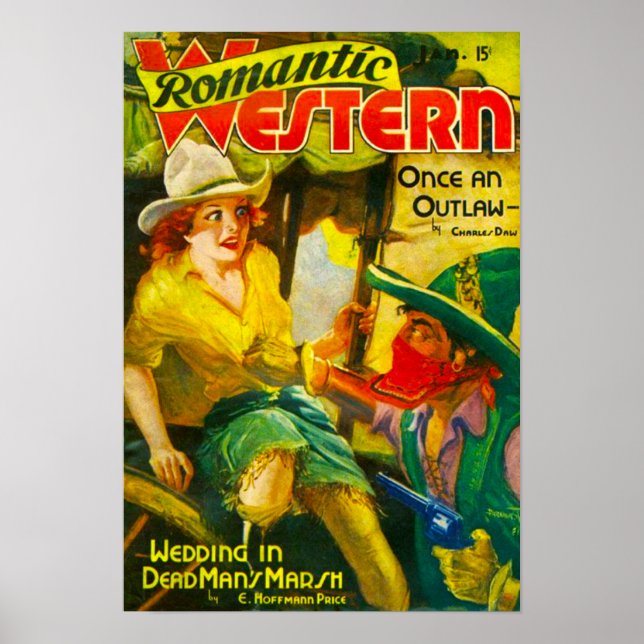 Romantic Western -- Once an Outlaw Poster (Front)