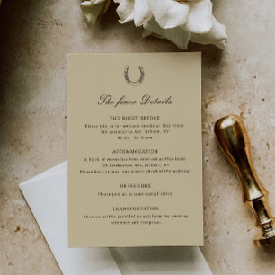 Romantic Western Ranch Wedding Details Enclosure Card