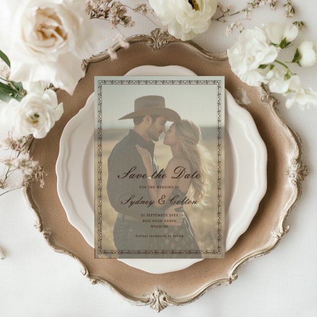 Romantic Western Ranch Wedding Save The Date (Creator Uploaded)