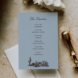 Romantic Western Ranch Wedding Timeline Enclosure Card