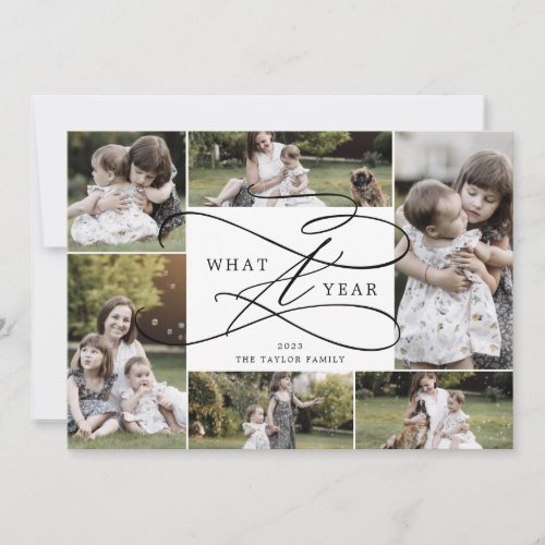 Romantic What A Year 7 Christmas Photo Family News Holiday Card