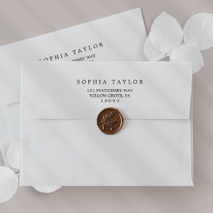 Romantic White Black Wedding Invitation Envelope