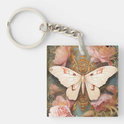 Romantic White Butterflies Keychain