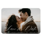 Romantic White Calligraphy Photo Save the Date