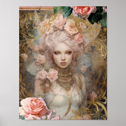 Romantic White Fairy Poster