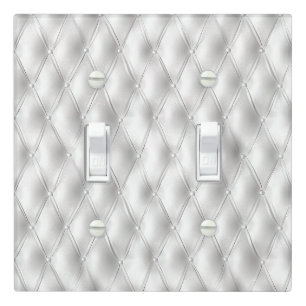 Romantic White Faux Leather Wedding Light Switch Cover