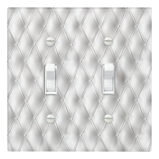 Romantic White Faux Leather Wedding Light Switch Cover (In Situ)