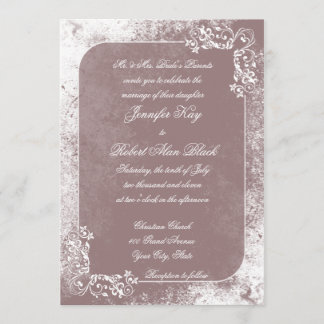 Romantic White Flourish Wedding Invitation