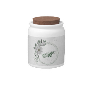 romantic white flowers greenery candy jar