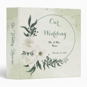 romantic white flowers greenery photo album 3 ring binder