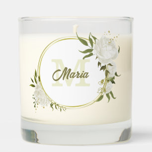 romantic white flowers greenery wedding scented candle