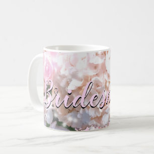 Romantic white lace hydrangeas roses Bridesmaids Coffee Mug
