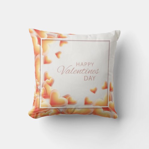 Romantic White n Burnt Orange Heart Valentine Day