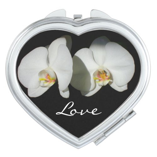 Romantic White Orchids tropical floral photo Makeup Mirror