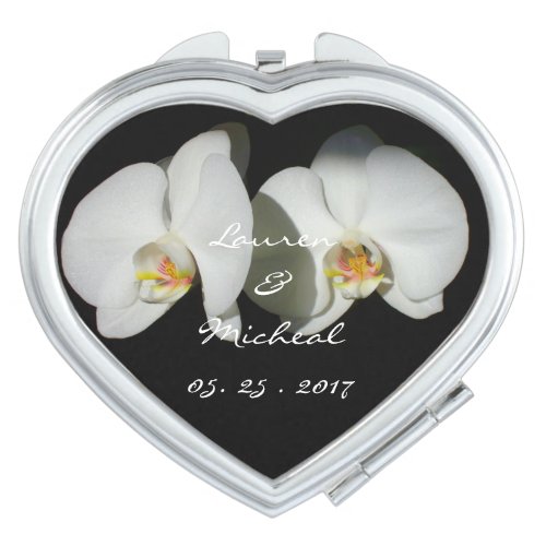 Romantic White Orchids tropical floral photo Mirror For Makeup