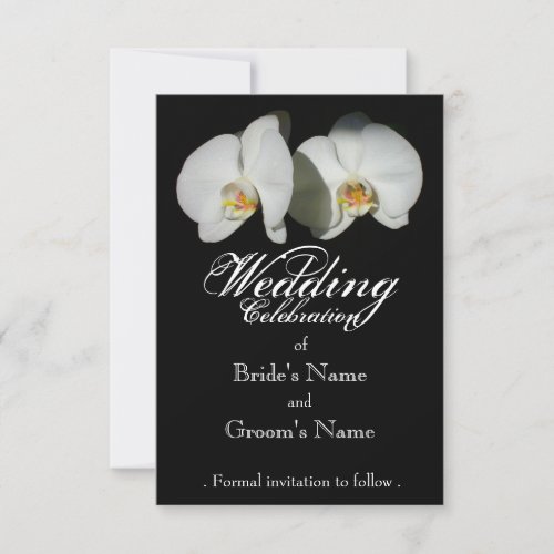 Romantic White Orchids tropical floral photo Save The Date
