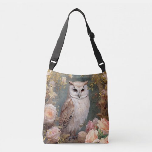 Romantic White Owls Crossbody Bag