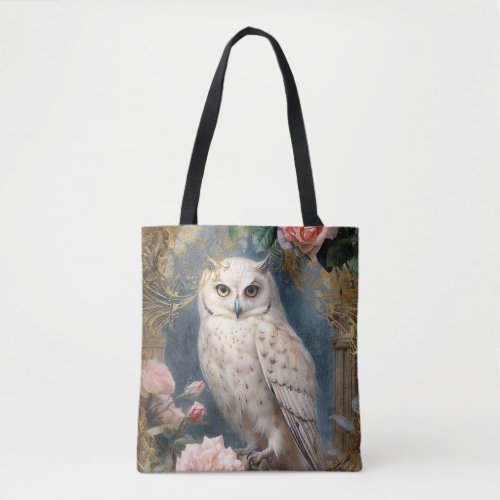 Romantic White Owls Tote Bag