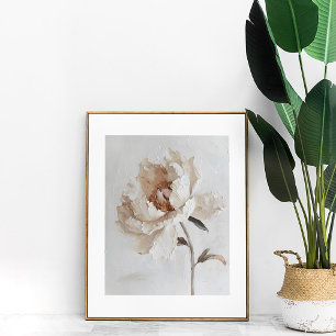 Romantic White Peony Painting Aesthetic Wall Art
