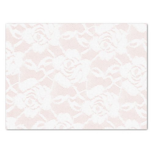 Romantic White Roses Blush Pink Wedding Tissue Paper