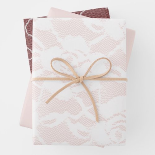 Romantic White Roses Blush Pink Wedding Wrapping Paper Sheets