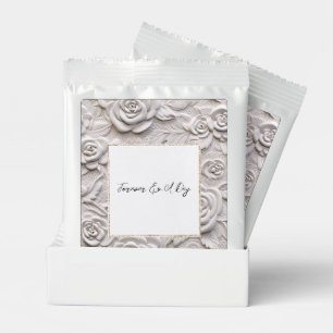 Romantic White Roses Faux Leather Wedding Margarita Drink Mix