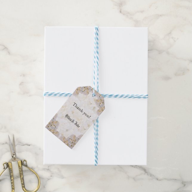 Romantic white roses  Gift Tags (With Twine)