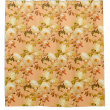 Romantic white roses on orange