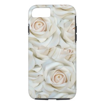 Romantic White Roses Pattern Iphone 8/7 Case by HeyCase at Zazzle