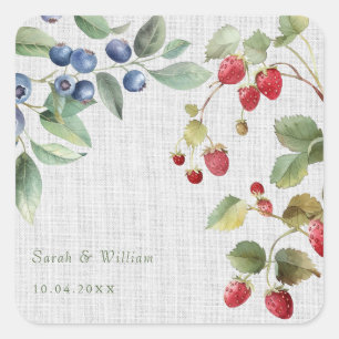 Romantic wild summer berries wedding Sticker