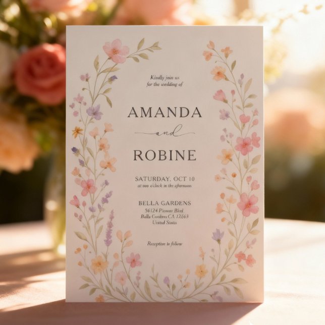 Romantic Wildflower Arch Wedding Invitation (Creator Uploaded)