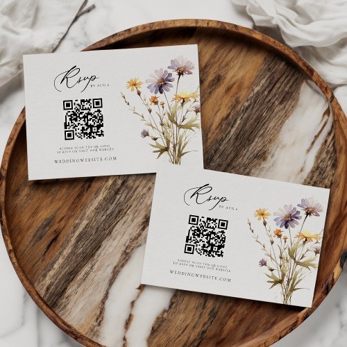 Romantic Wildflower Bloom Floral Wedding RSVP Card