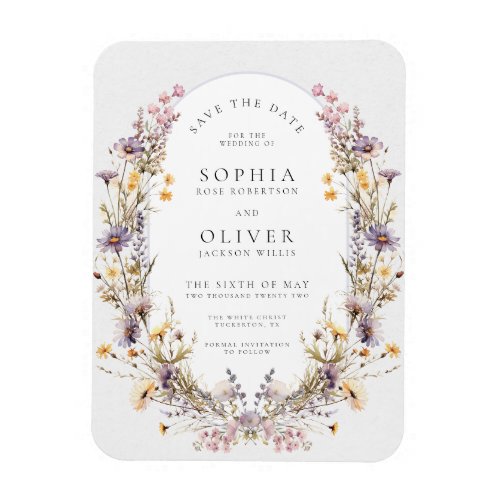 Romantic Wildflower Bloom Save the Date Magnet