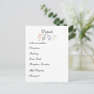 Romantic Wildflower Botanical Lavender Wedding Postcard