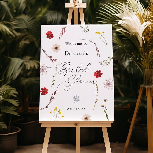 Romantic Wildflower Bridal Shower Welcome Sign