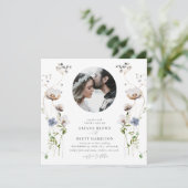 Romantic Wildflower Calligraphy Wedding Invitation (Standing Front)