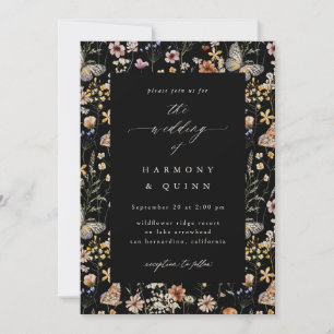 Romantic Wildflower Frame Wedding Invitation