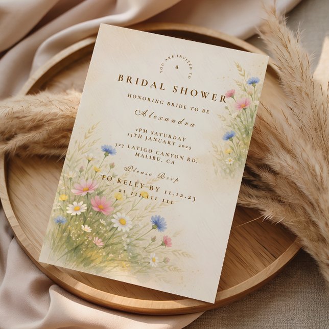 Romantic Wildflower Meadow Bridal Shower Invitation (Creator Uploaded)